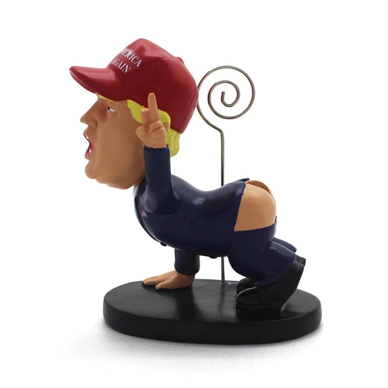 Trump Bobble Head Pen Holder Memo Clip Desktop Ornament Novelty Gag Gift
