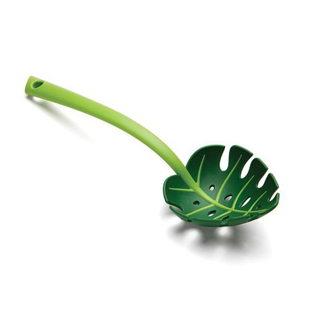 Monstera Leaf Shaped Slotted Serving Spoon for Spaghetti and Salad
