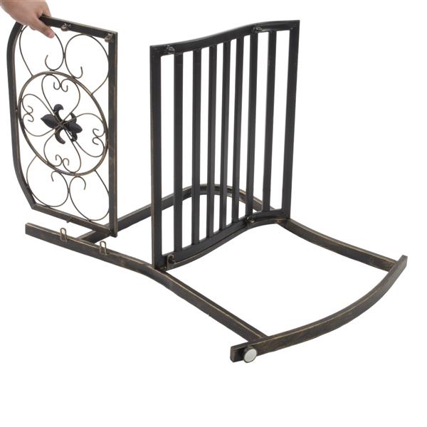 Flat Tube Single Rocking Chair Bronze Color