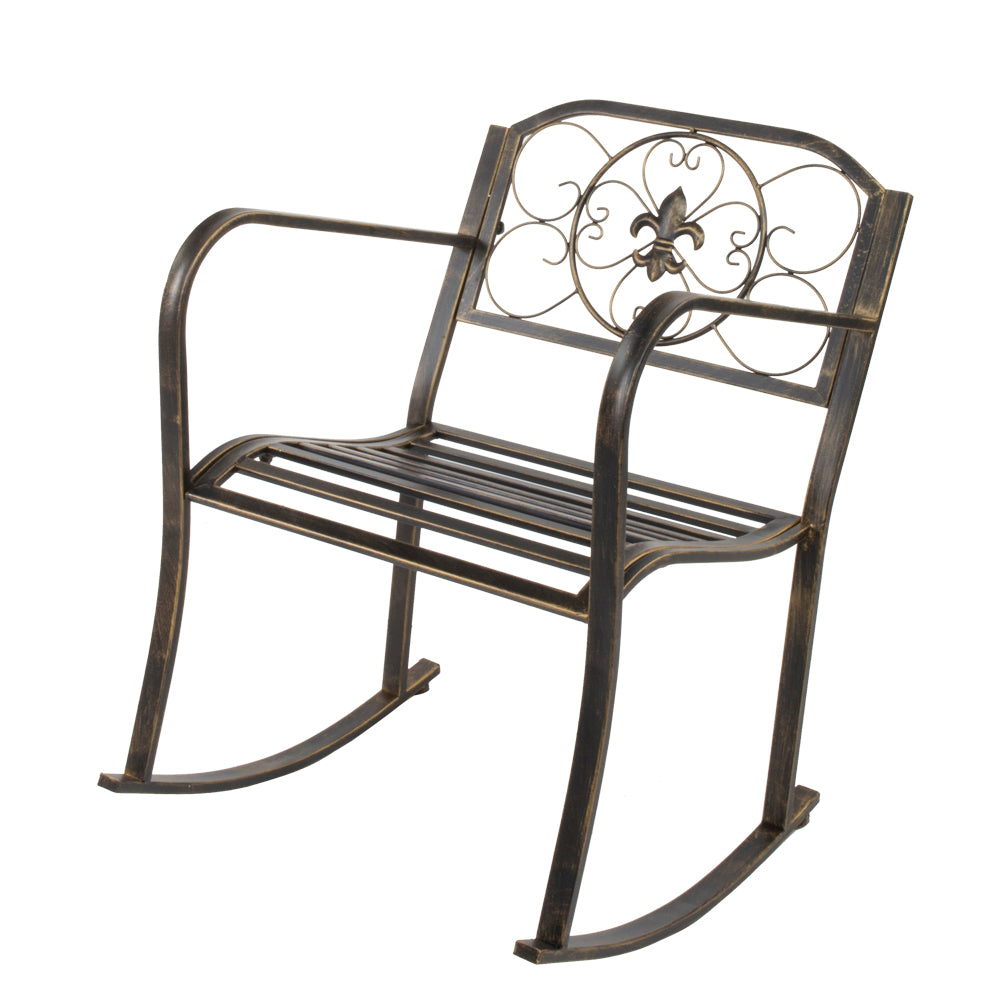 Flat Tube Single Rocking Chair Bronze Color