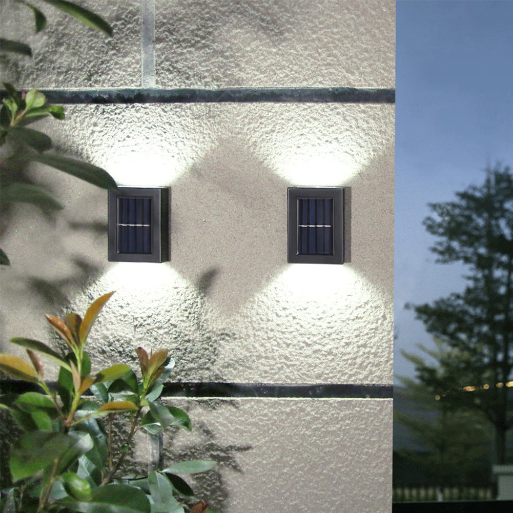 2pcs Outdoor Solar Deck Lights Path Garden Patio Pathway Stairs Step Fence Lamp Cold White