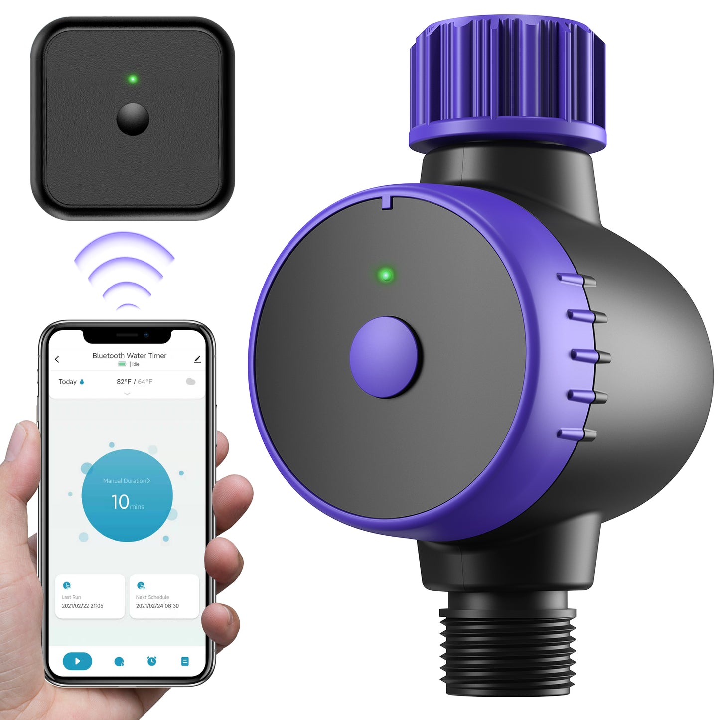 Bluetooth Sprinkler Timer, WiFi Smart Irrigation Water Timer, Wireless Remote APP & Voice Control, Rain Delay/ Manual/ Automatic Watering System