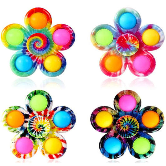 Pop Fidget Spinner Toys Simple Popping Toy Pack Bubble Sensory Set for Kids Stress Relief Hand Spinners Random 4Pcs