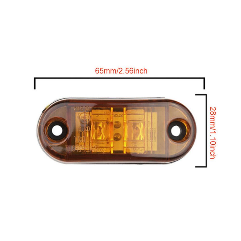 Marker Lights 2.5" LED Truck Trailer Oval Clearance Side Light Amber