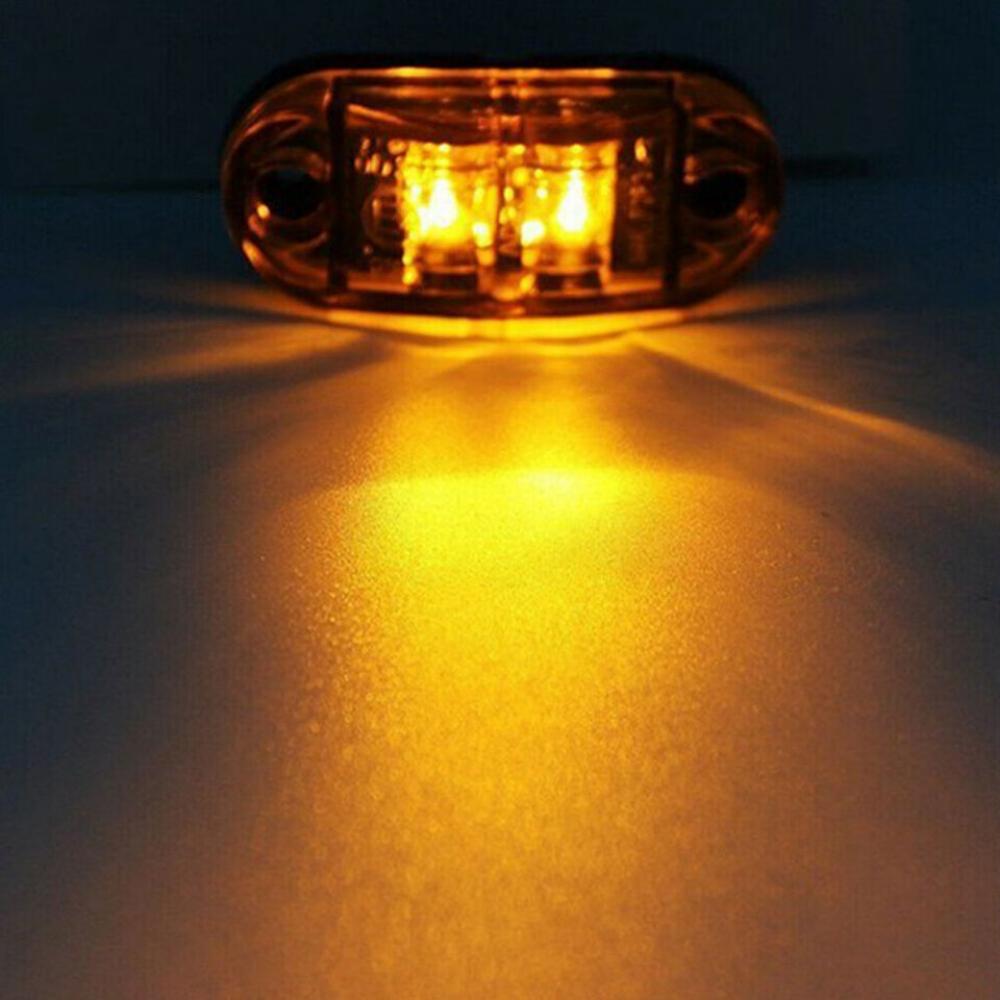 Marker Lights 2.5" LED Truck Trailer Oval Clearance Side Light Amber