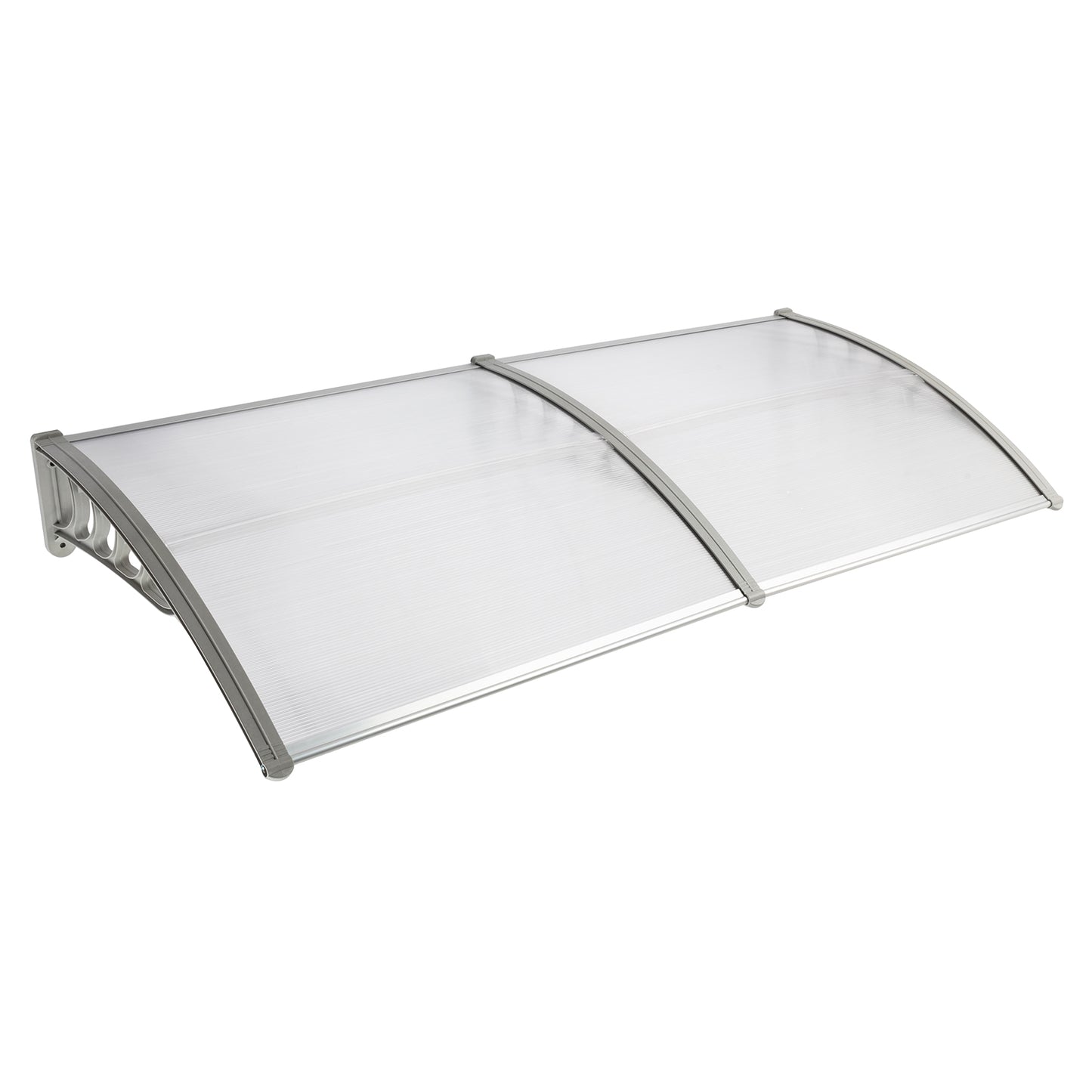 HT-200 x 100 Household Application Door & Window Rain Cover Eaves Canopy Silver & Gray Bracket