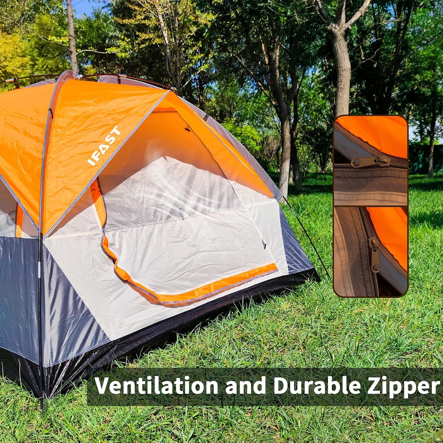 2-6 person Family Camping Tents Outdoor Double Layers Waterproof Windproof Portable Easy Set Up Camping Gear