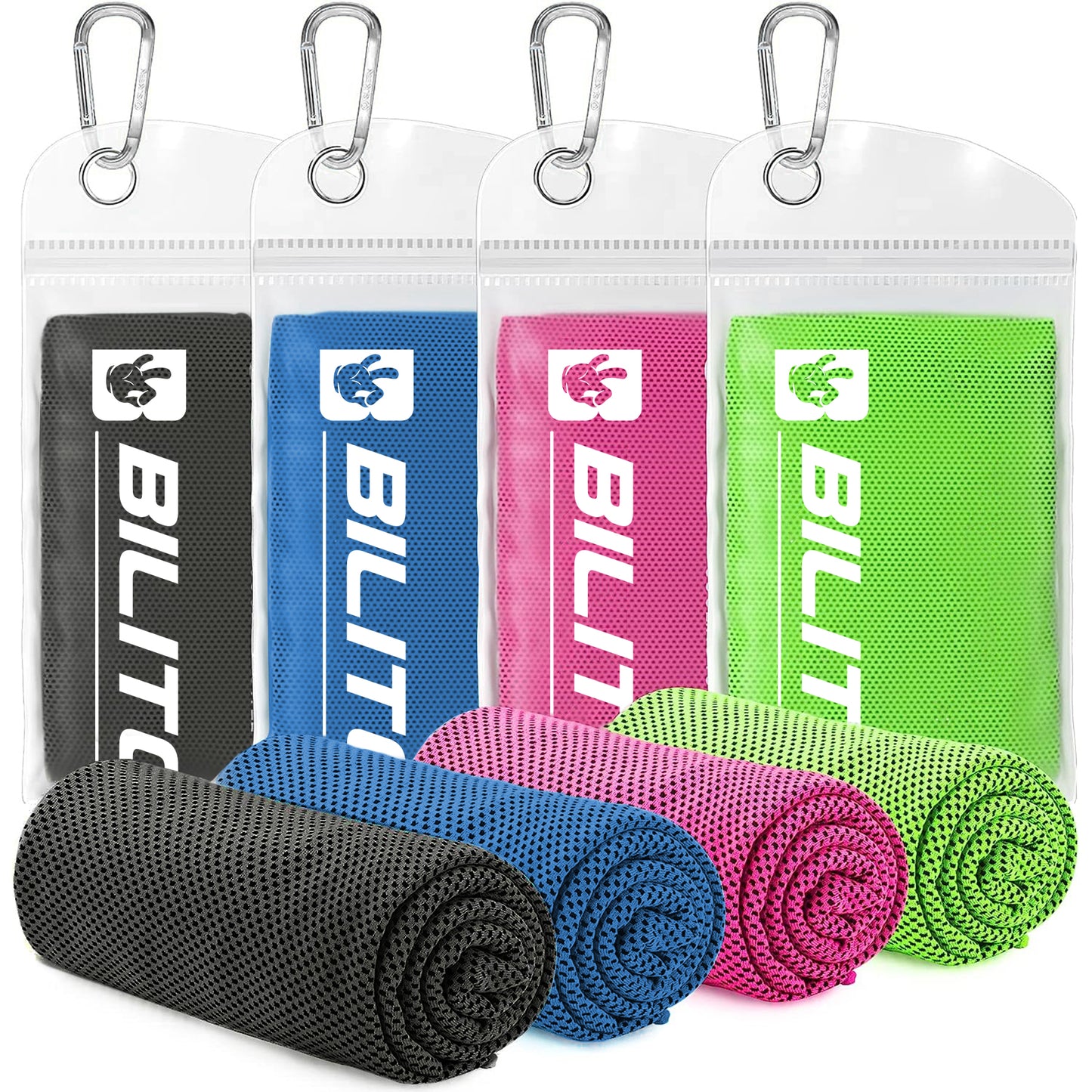 Superfiber Ice Towel Neck, Soft Breathable Cold Towel Cooling, Yoga, Sports, Golf, Gym, Camping, Running, Fitness, Exercise 4 Packs