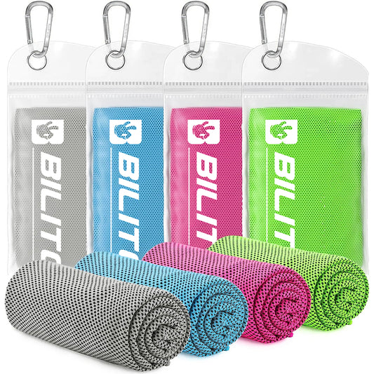 Superfiber Ice Towel Neck, Soft Breathable Cold Towel Cooling, Yoga, Sports, Golf, Gym, Camping, Running, Fitness, Exercise 4 Packs