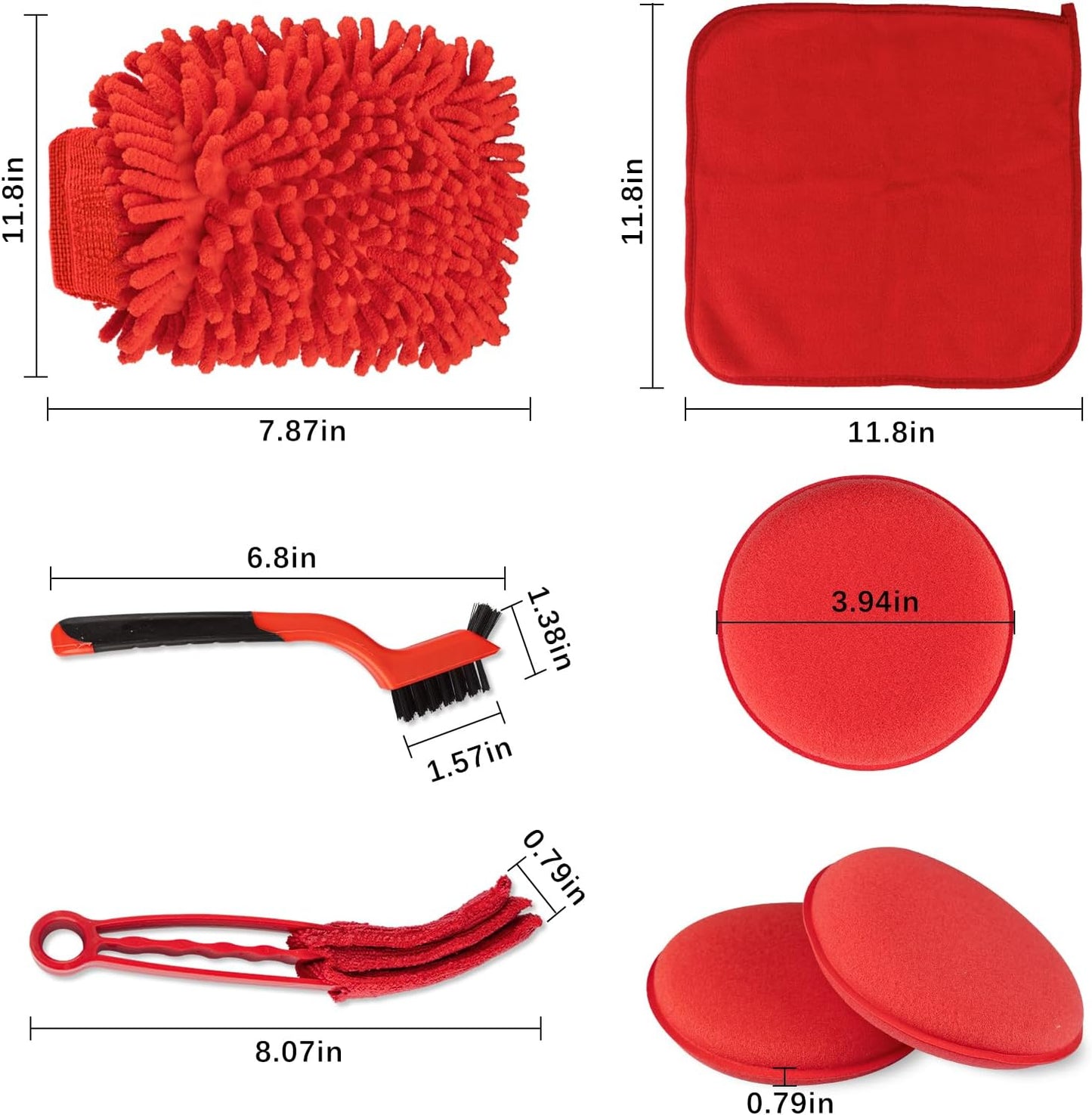 19Pcs Car Detailing Kit, Car Detailing Brush Set