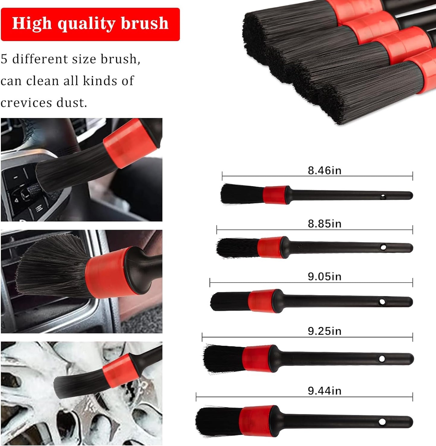 19Pcs Car Detailing Kit, Car Detailing Brush Set