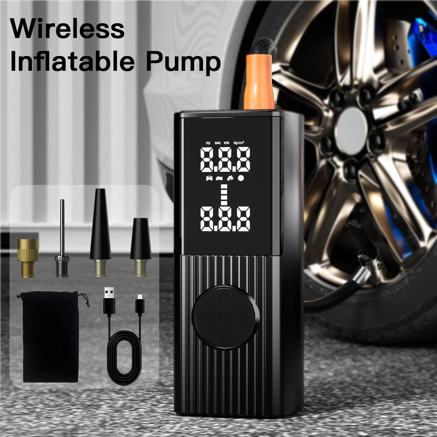 Tire Inflator Portable Air Compressor - 20000 mAh Rechargeable Air Pump -150 PSI Tire Inflation, Portable Air Inflator for Cars