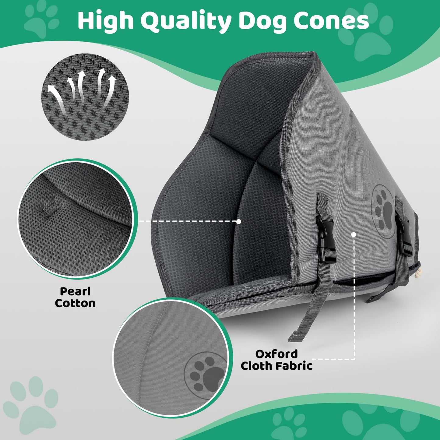 Breathable Dog Recovery Collar Soft Dog Cone Prevent Licking and Scratching Wounds after Surgery