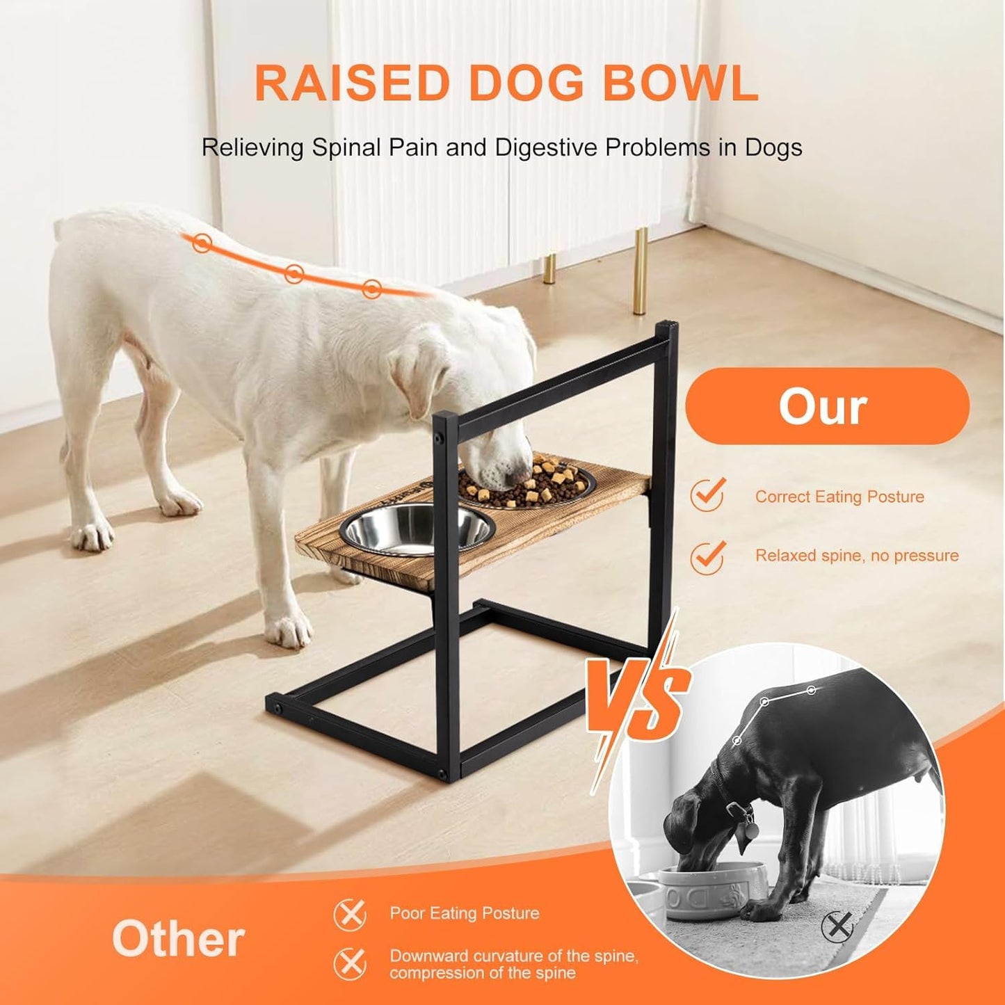 Dog Bowl Adjustable Height Stand Pet Slow Feeding Dog Bowl Small and Medium Dogs Stainless Steel Dog Bowl