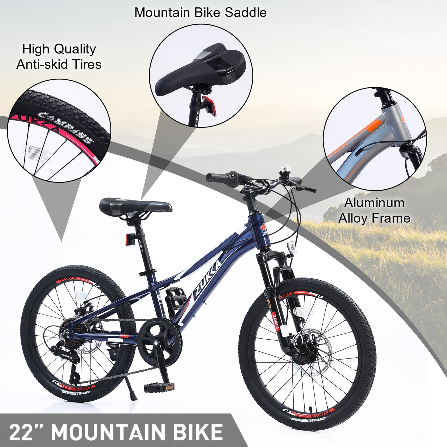 Mountain Bike for Girls and Boys  Mountain 20 inch shimano 7-Speed bicycle