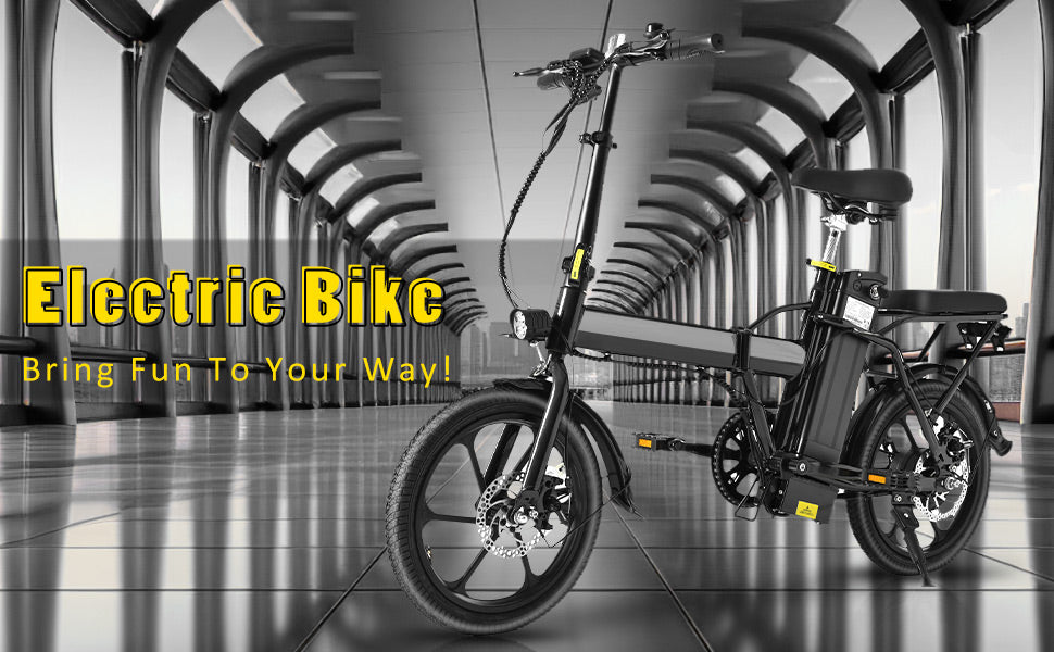 Foldable Adult Electric Bicycles 16inch Tire 500W Motor 42 V 10.4 AH Removable Battery Multi-Shock Absorption City Commuter e-bike