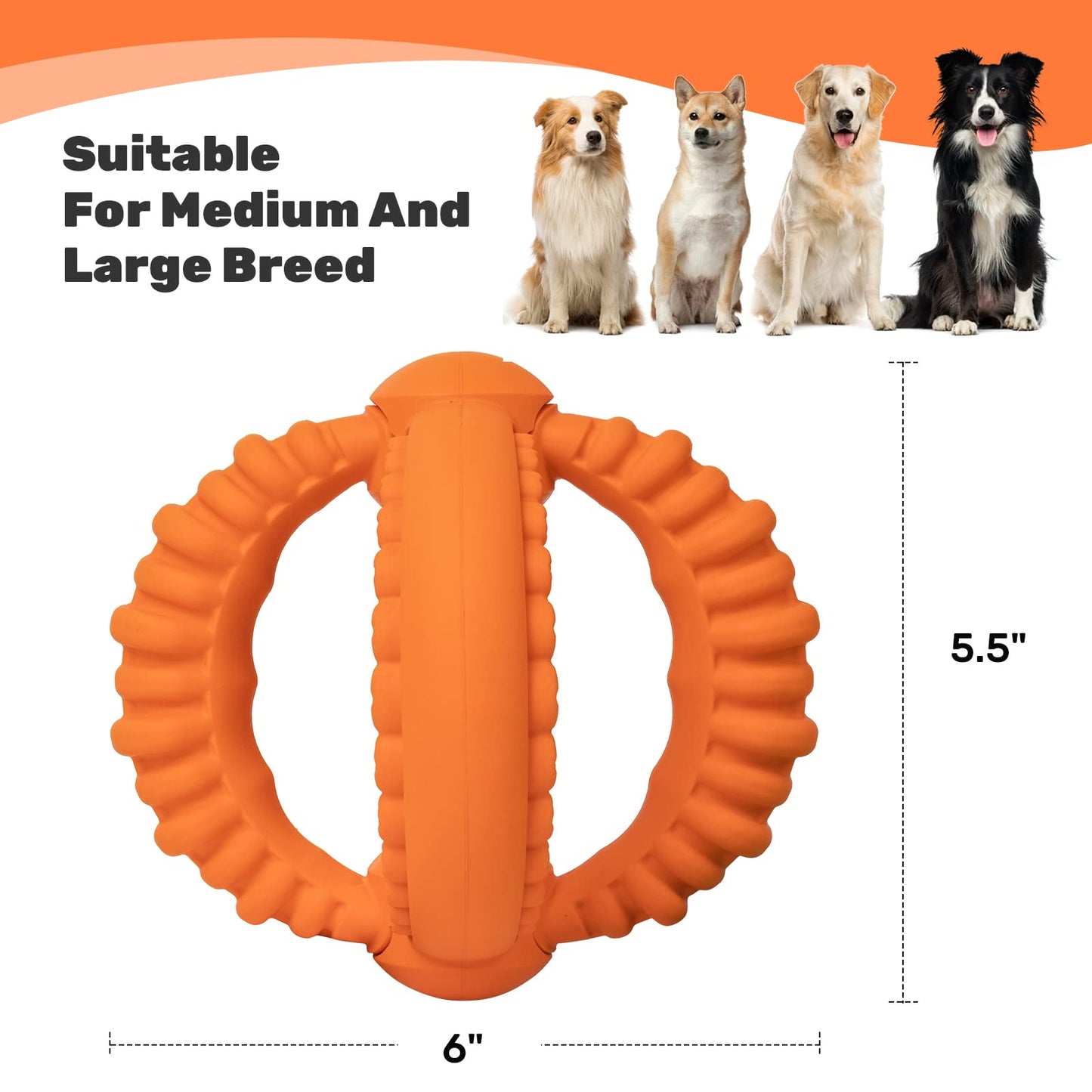 Interactive Dog Toys Natural Rubber Dog Chew Toys Suitable for Large Dogs for Teeth Cleaning Toy