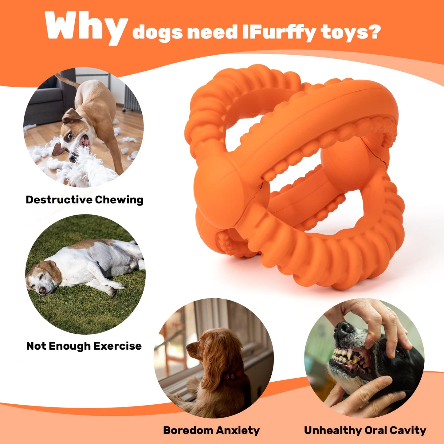 Interactive Dog Toys Natural Rubber Dog Chew Toys Suitable for Large Dogs for Teeth Cleaning Toy