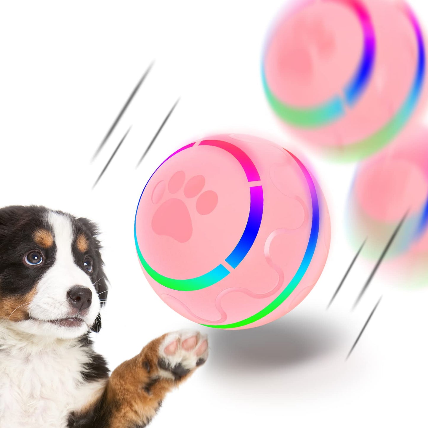 Pet Toy Ball Interactive Dog Toy with LED Flashing Light Pet Bounce Ball Toy Suitable for Small and Medium Dog