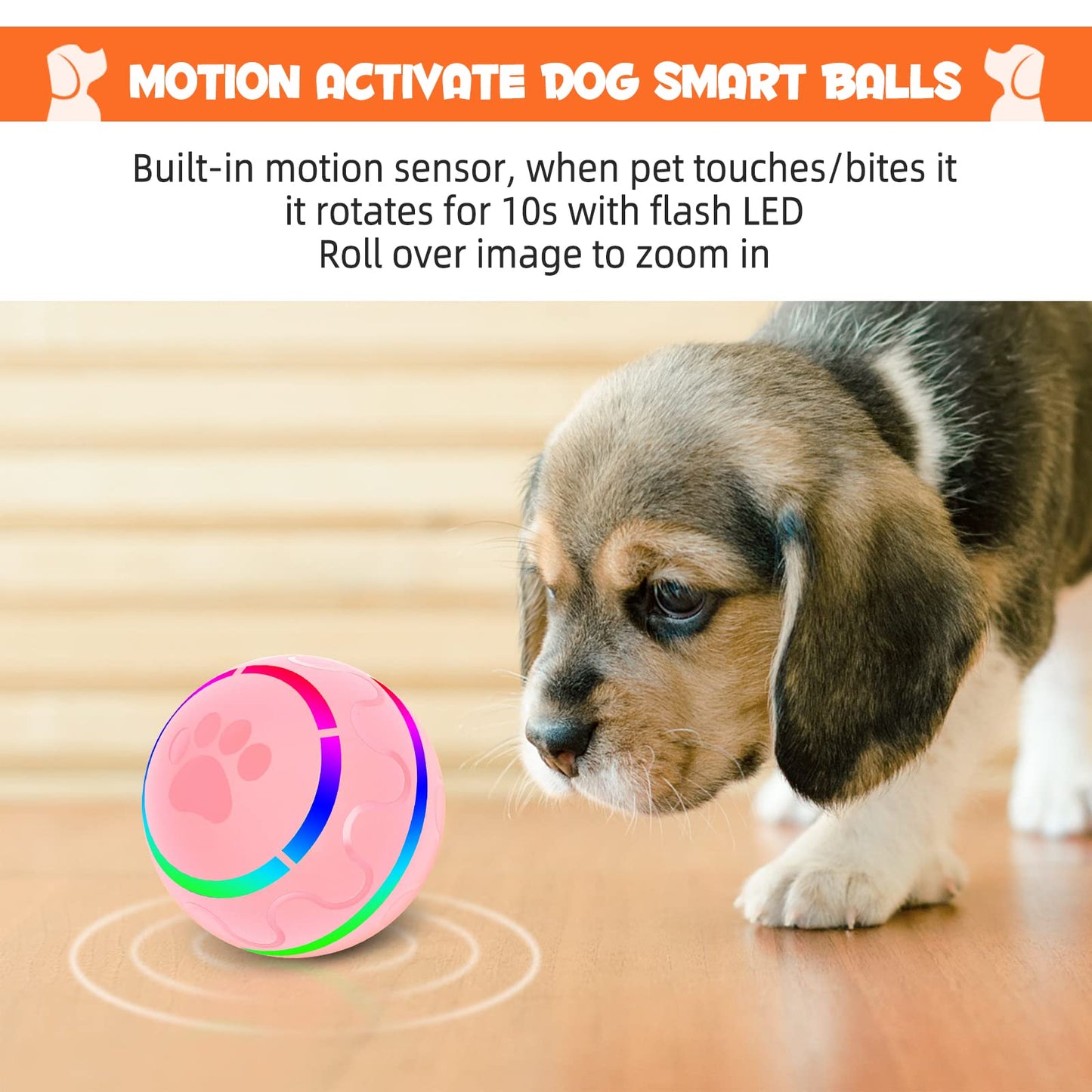 Pet Toy Ball Interactive Dog Toy with LED Flashing Light Pet Bounce Ball Toy Suitable for Small and Medium Dog