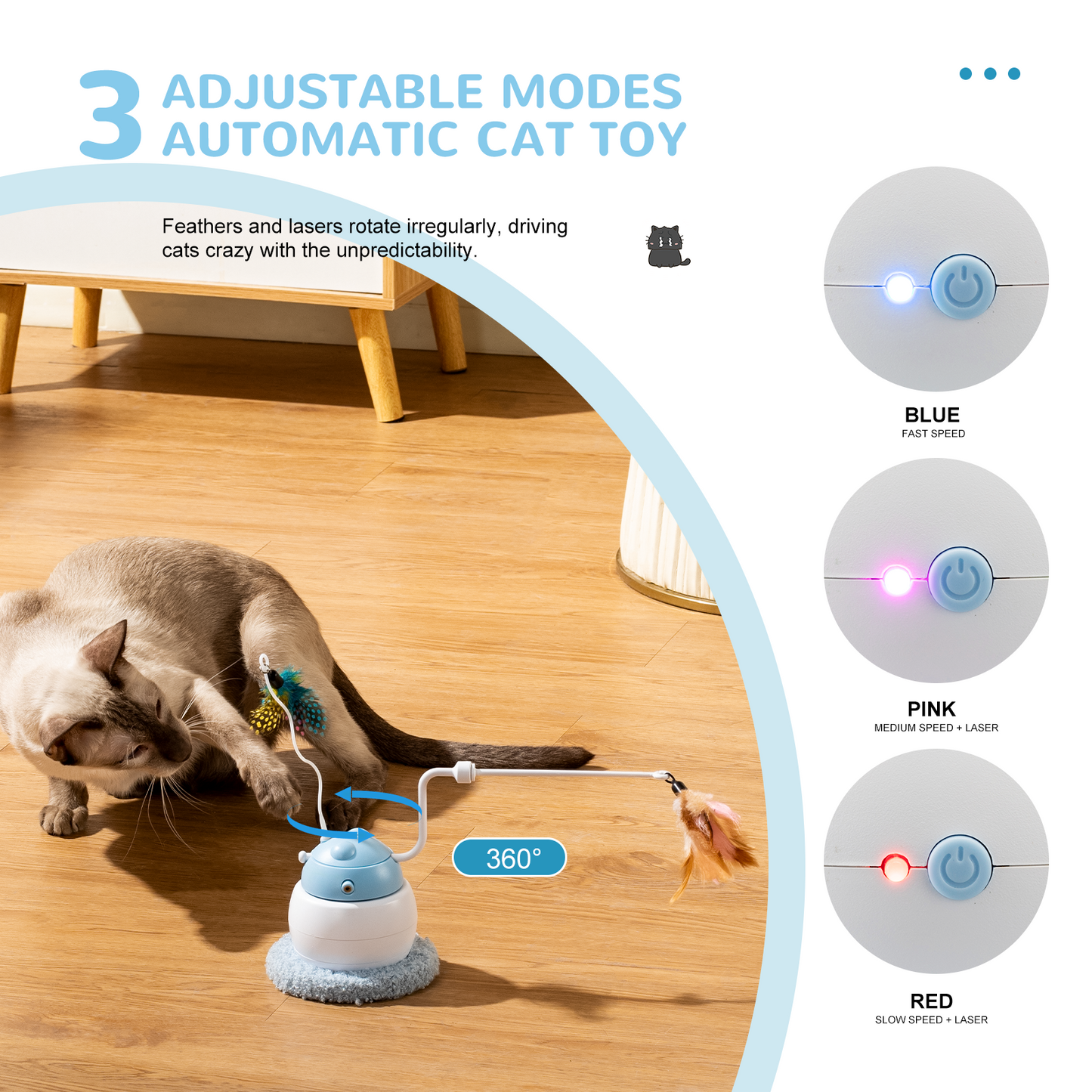 Automatic Interactive Cat Toy 4 in 1 Rechargeable Cat Laser Toy Automatic Exercise and Relieve Boredom Toy