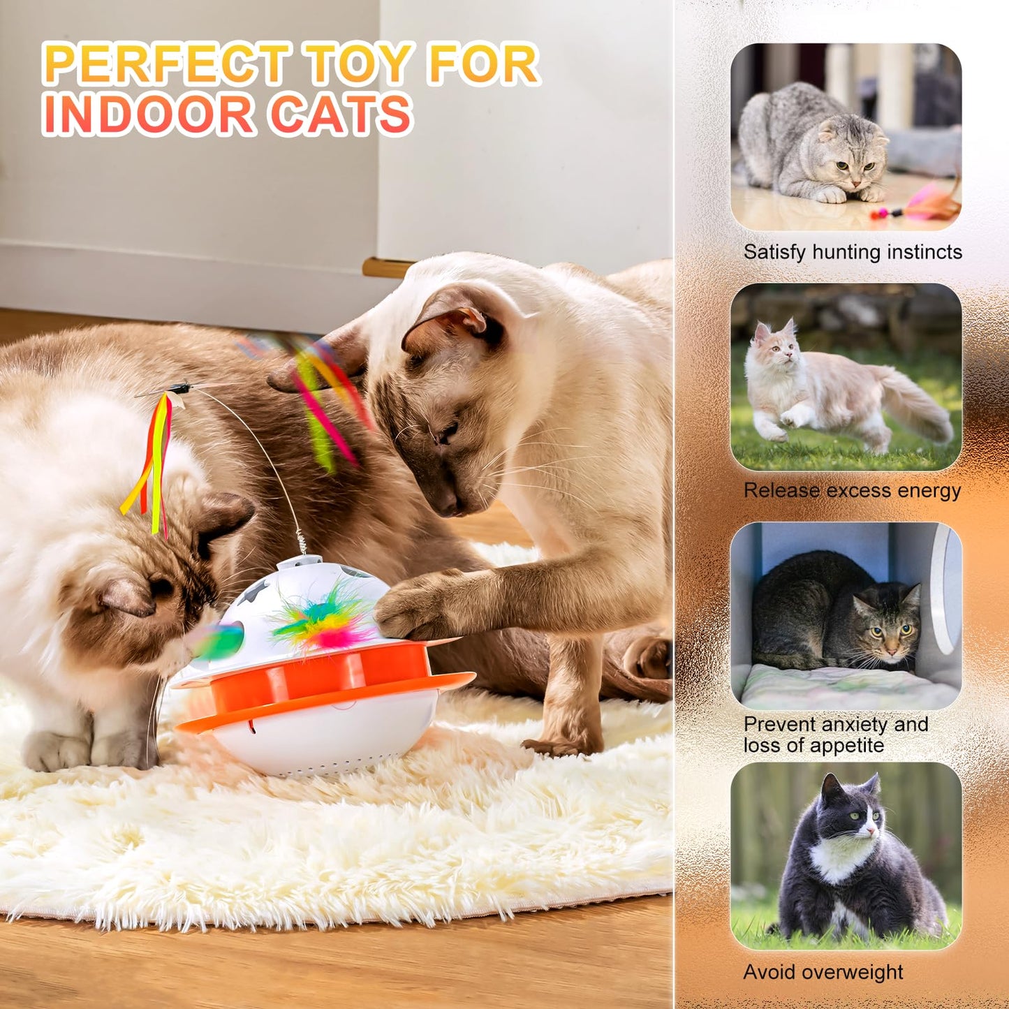 4 in 1 Automatic Interactive Cat Toy Cat Toy with Butterfly Flying Automatic Cat Teasing Stick