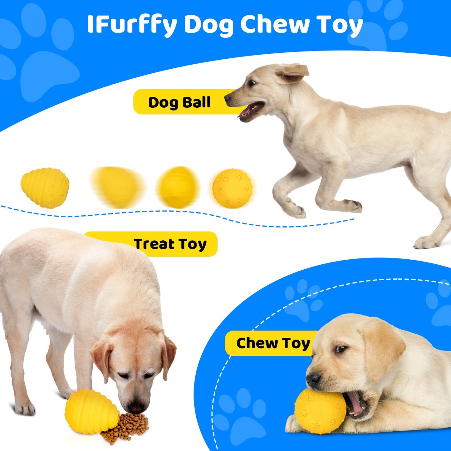 Dog Chew Toy Honeycomb Interactive Dog Educational Toy Natural Rubber Durable Puppy Dog Slow Feeding Toy(Yellow)