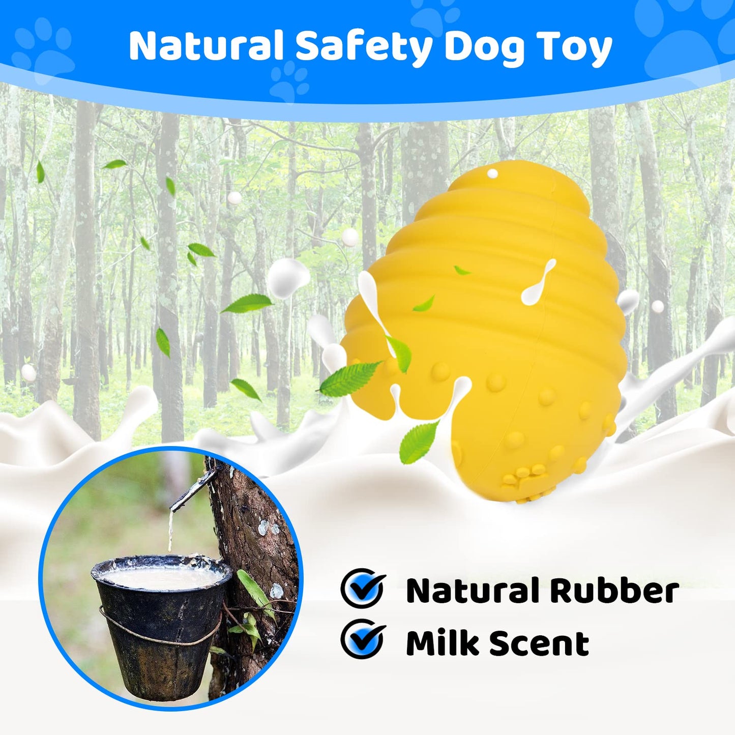 Dog Chew Toy Honeycomb Interactive Dog Educational Toy Natural Rubber Durable Puppy Dog Slow Feeding Toy(Yellow)