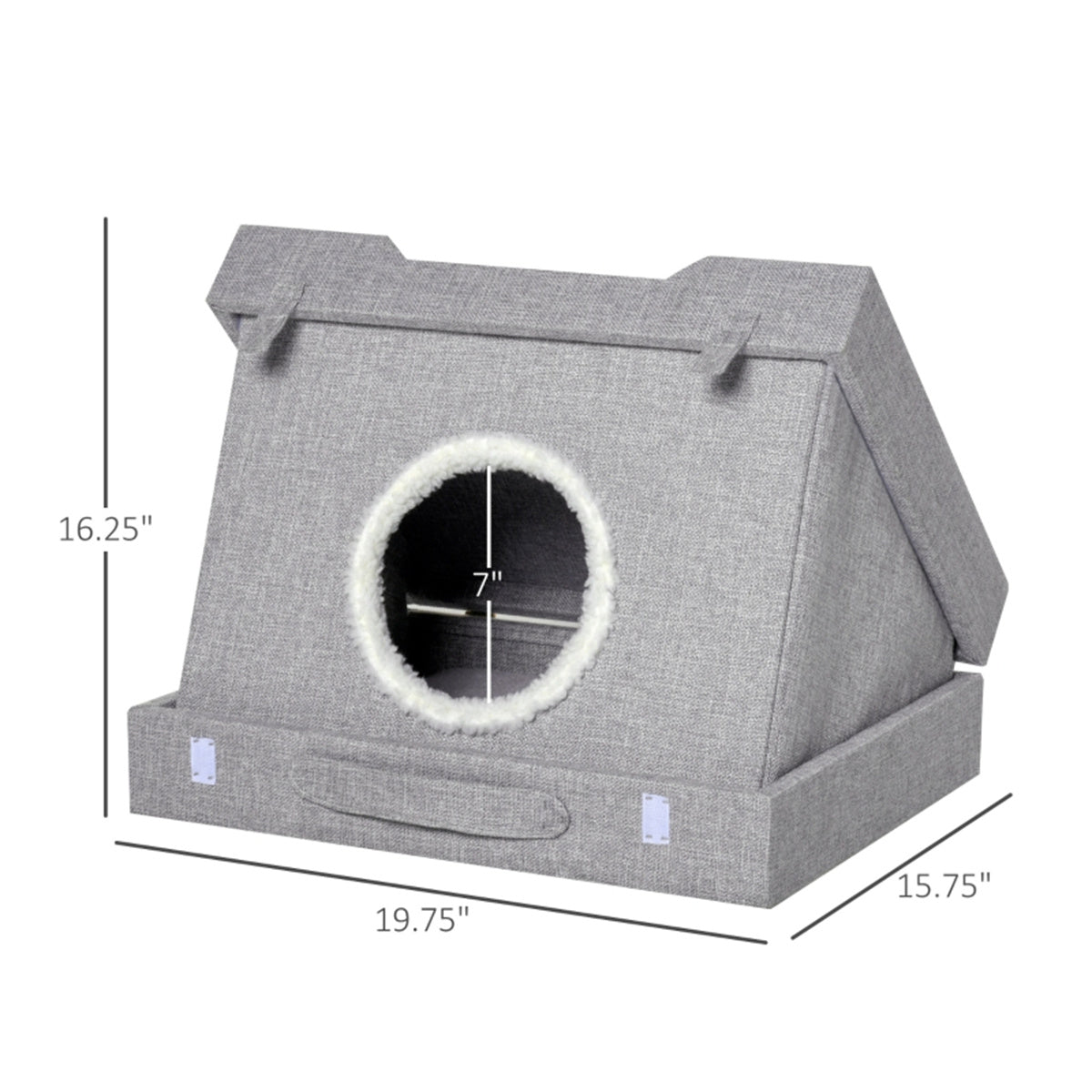 Two in one Cat House Cat Bed Grey