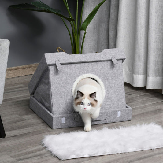 Two in one Cat House Cat Bed Grey