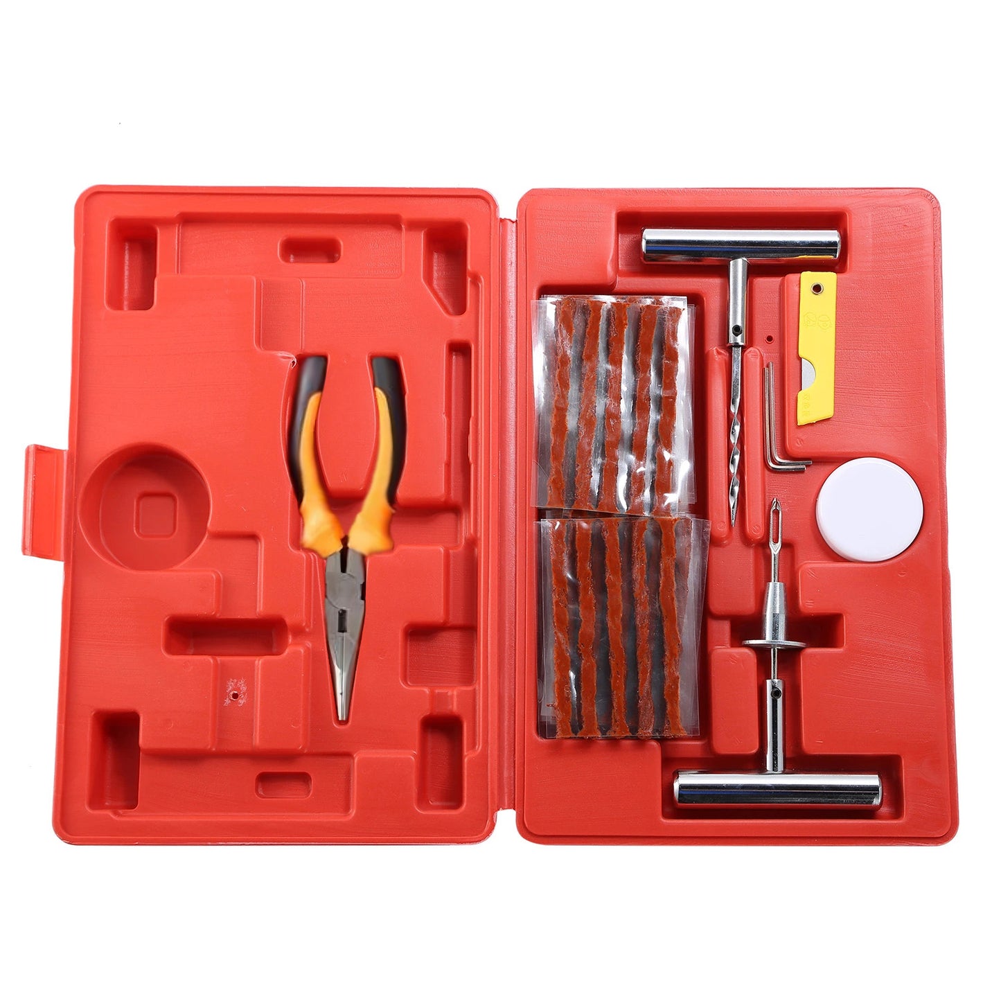 Universal heavy-duty tire repair kit | 58 piece set | Fixed perforations and plug surfaces