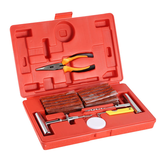 Universal heavy-duty tire repair kit | 58 piece set | Fixed perforations and plug surfaces