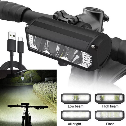 Bicycle Front Headlight Waterproof Super Bright LED Bike Light USB Rechargeable