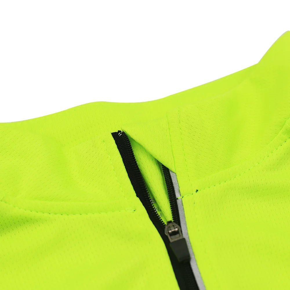 Men's Half Zipper Cycling Jerseys Long Sleeves MTB Bike Shirts Breathable Reflective