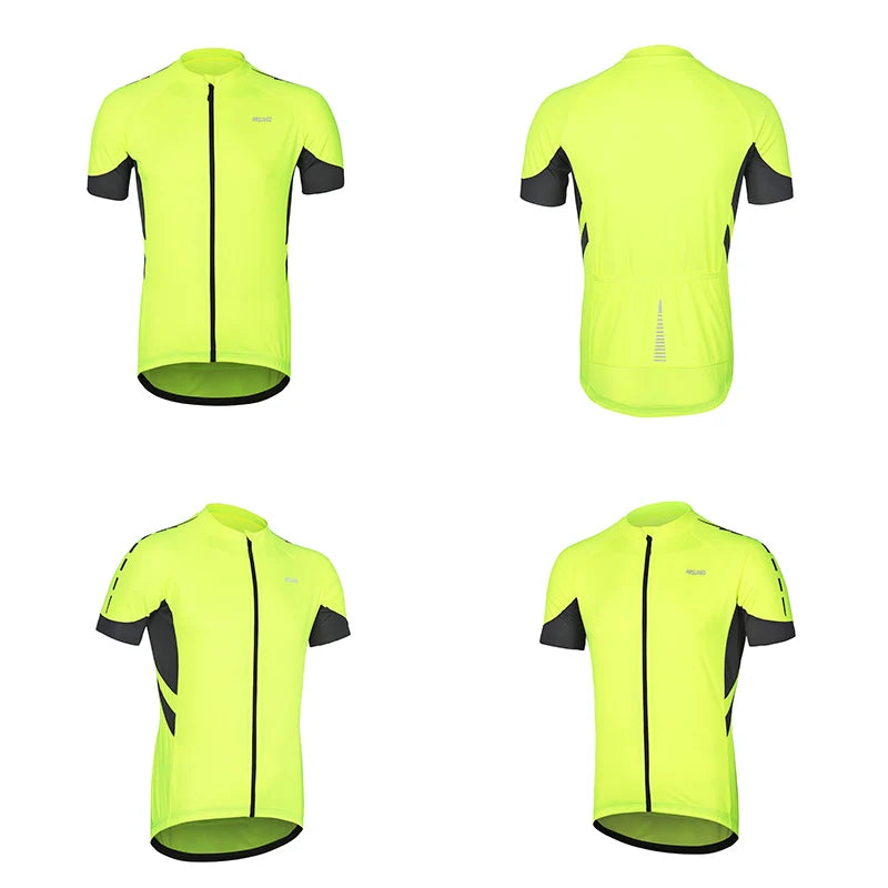 Men's Short Sleeves Cycling Jersey Bicycle MTB Bike Shirt Breathable Short Sleeves Quick Dry Zipper