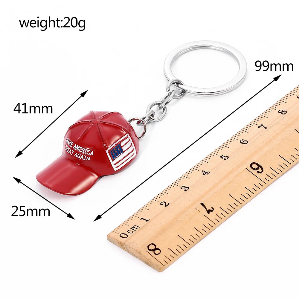 Red Hat Trump Keychain Freedom MAKE AMERICA RGEAT AGAIN Key Ring Fashion Nation Key Holder