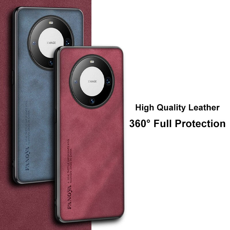 PU Leather Case For Huawei Mate 60 Pro Back Cover Matte Full Protection Silicone Phone Case For Huawei Mate60 Pro Coque