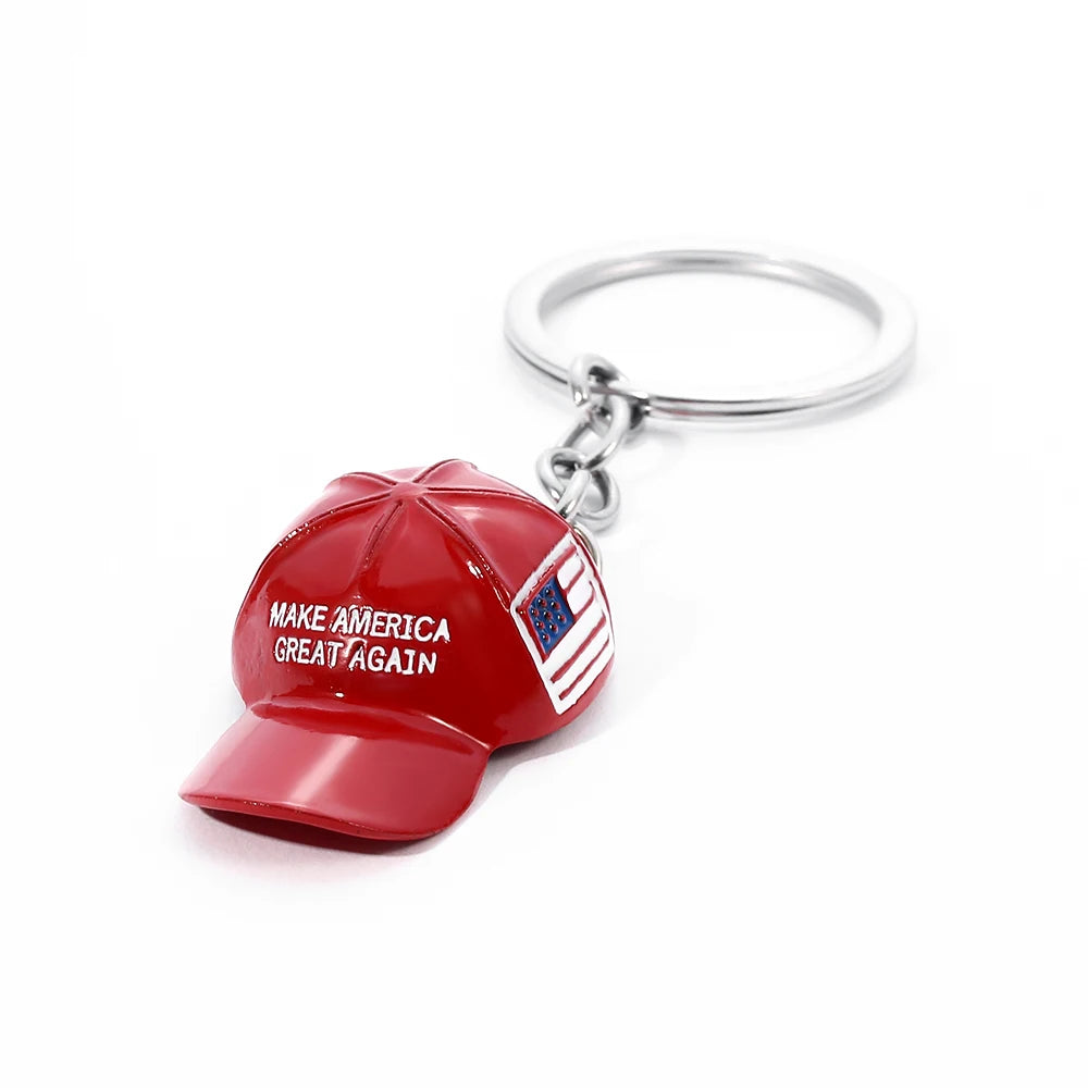 Red Hat Trump Keychain Freedom MAKE AMERICA RGEAT AGAIN Key Ring Fashion Nation Key Holder