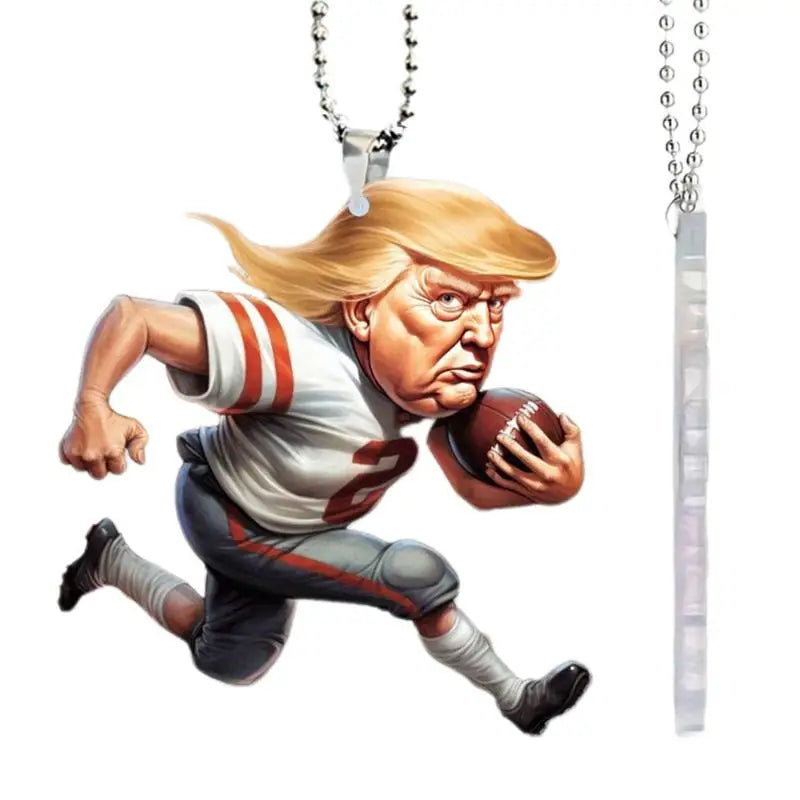 Car Pendant Acrylic Donald Trump Rearview Pendant Spoof Keychain Hanging Ornament