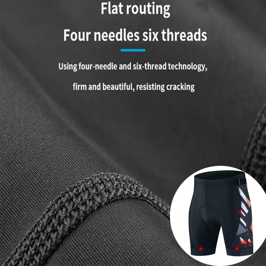 Men's Cycling Shorts Padded Bicycle Riding Pants Bike Biking Clothes Cycle Wear Tights with Three pockets Bicycle Shorts Breathable