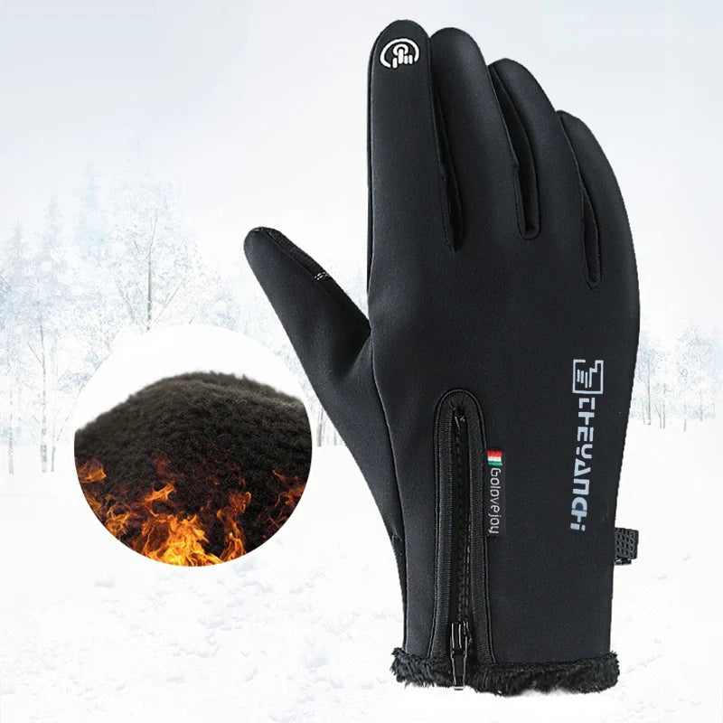 Winter Cycling Gloves for Men and Women - Thermal Full Finger Bike Gloves - Touch Screen Windproof Warm Non-Slip Road Mountain Bicycle Gloves for Running,Driving,Hiking,and Skiing