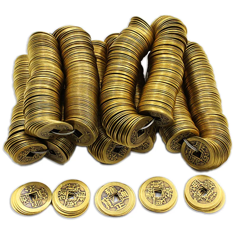 20pcs Chinese New Year Coin feng Shui Fortune i-Ching Money Good Luck Culture Gold Health Wealth Ancient Dynasty emper or Charms 0.8/1inch