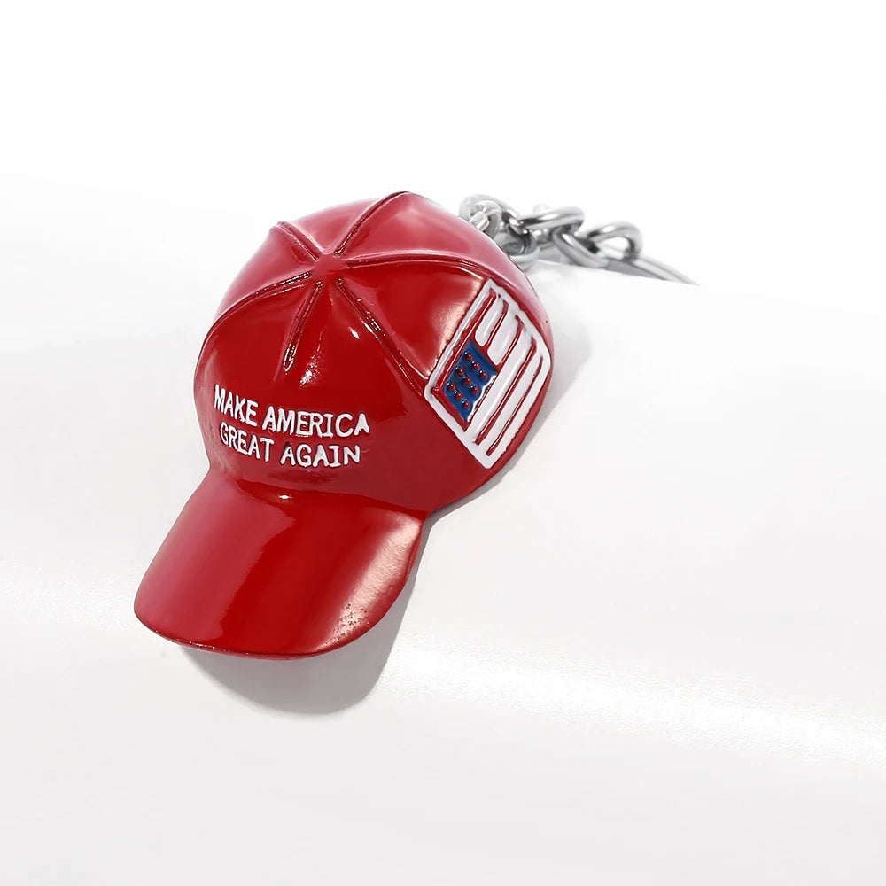 Red Hat Trump Keychain Freedom MAKE AMERICA RGEAT AGAIN Key Ring Fashion Nation Key Holder