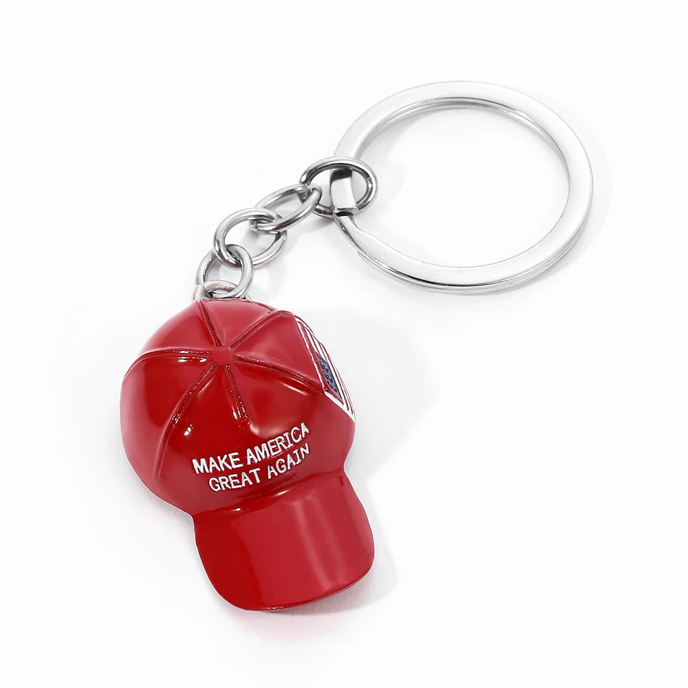 Red Hat Trump Keychain Freedom MAKE AMERICA RGEAT AGAIN Key Ring Fashion Nation Key Holder