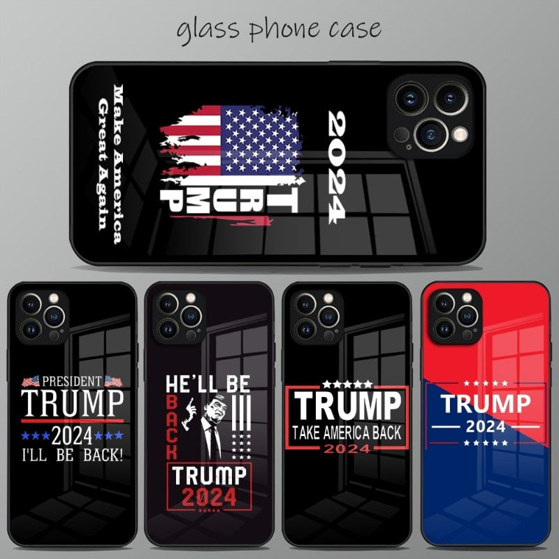 Donald Trump 2024 Phone Case Tempered Glass For IPhone 14 13 12 11 Pro XS Max Cover
