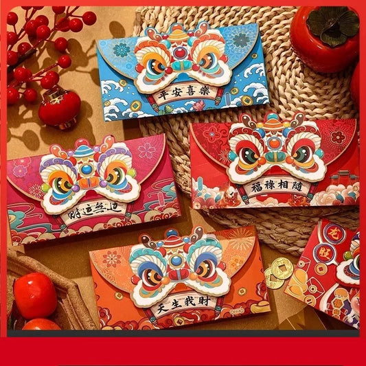 16pcs Chinese New Year Red Envelopes 2024 Dragon Year Hong Bao Lucky Red Envelope Zodiac Dragon Pocket New Year Supplies