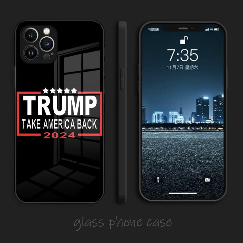 Donald Trump 2024 Phone Case Tempered Glass For IPhone 14 13 12 11 Pro XS Max Cover