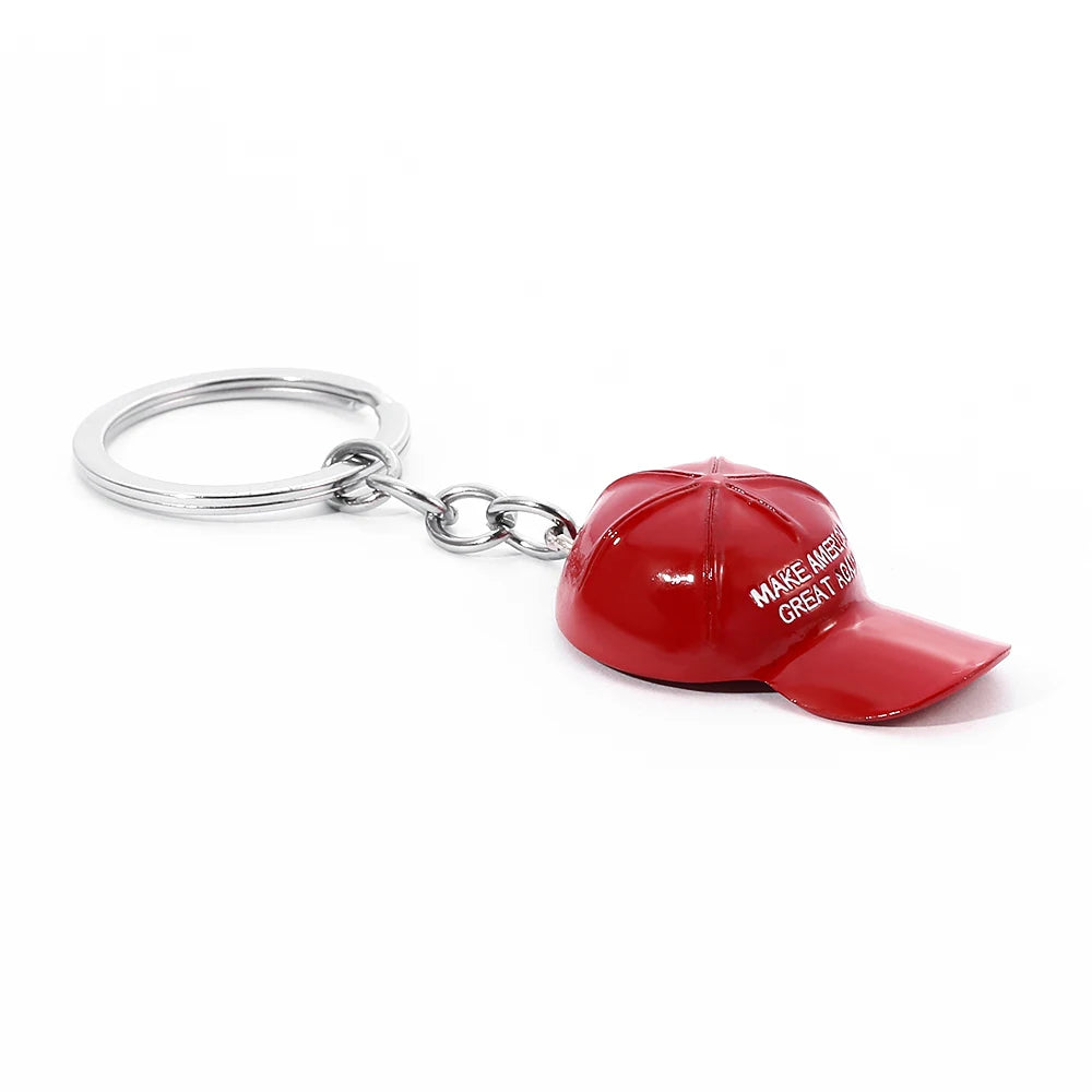 Red Hat Trump Keychain Freedom MAKE AMERICA RGEAT AGAIN Key Ring Fashion Nation Key Holder