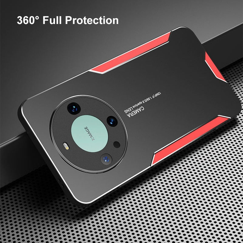 Aluminum Metal Case For Huawei Mate 60 Pro Matte Back Cover Silicone Full Protection Phone Case For Huawei Mate 50 40 Pro Plus