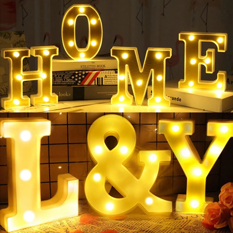 LED-Buchstaben-Lichtschilder für Zuhause, Party, Hochzeit, Dekoration